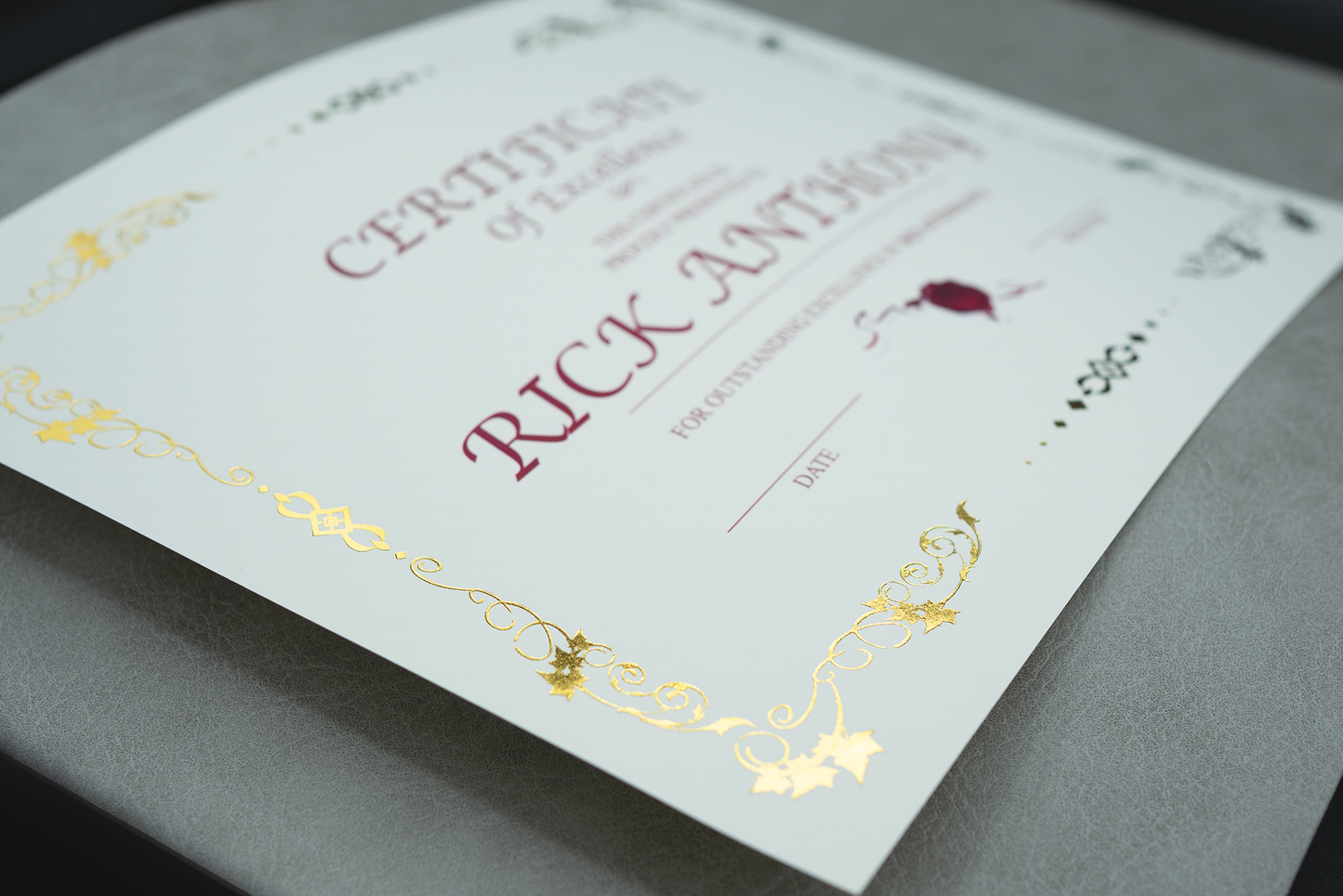 St. James® Premium Weight Certificates, Laurel Design, Gold Foil, Ivory, 65 lb, 8.5 x 11", Pack of 15, 83406