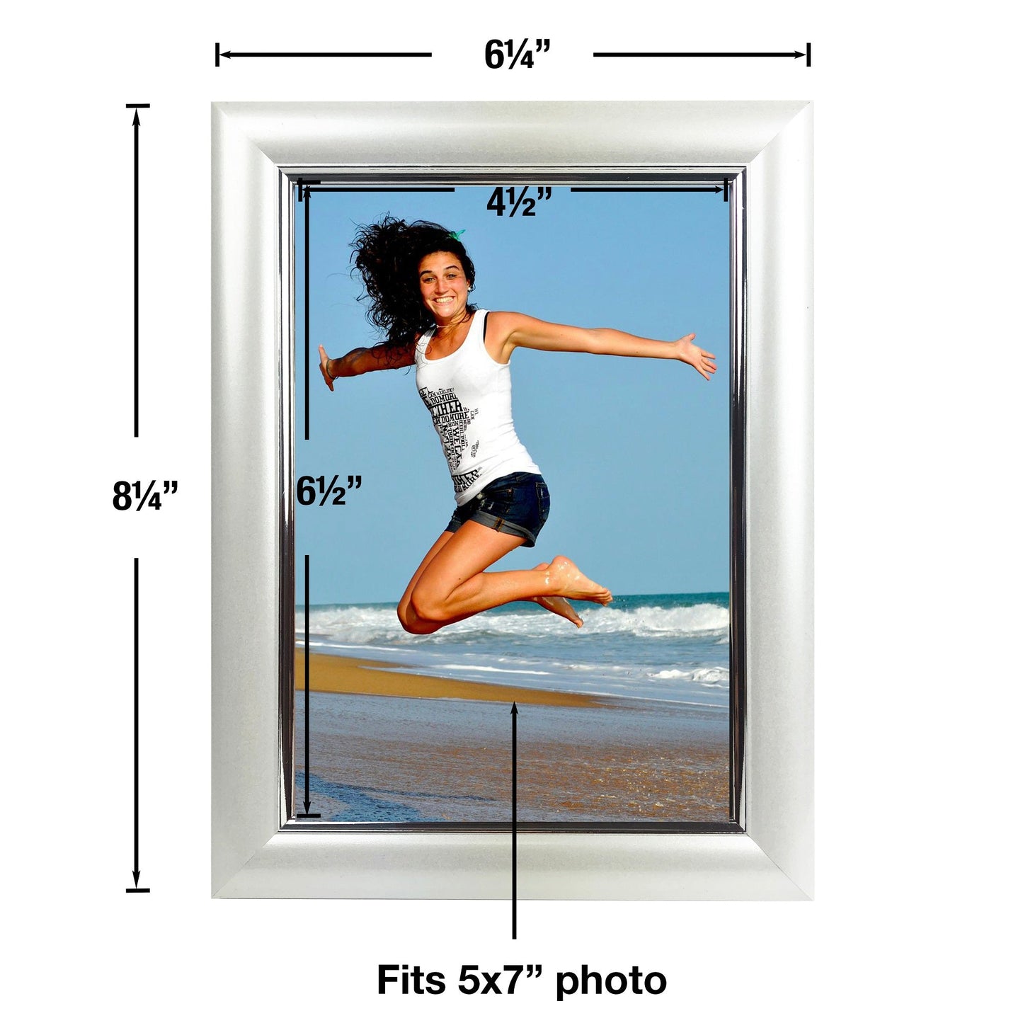 Picture Frame Photo Frame 5 X 7", Easy Insert, White Pearl, Tabletop Display/Wall Mount