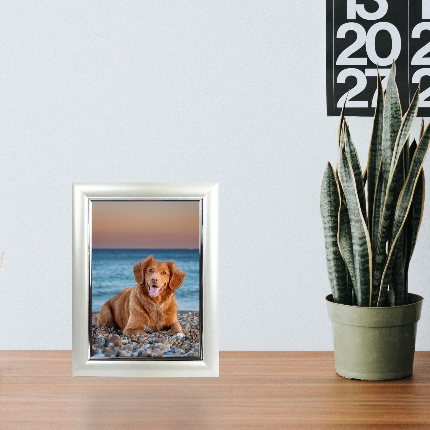 Picture Frame Photo Frame 5 X 7", Easy Insert, White Pearl, Tabletop Display/Wall Mount