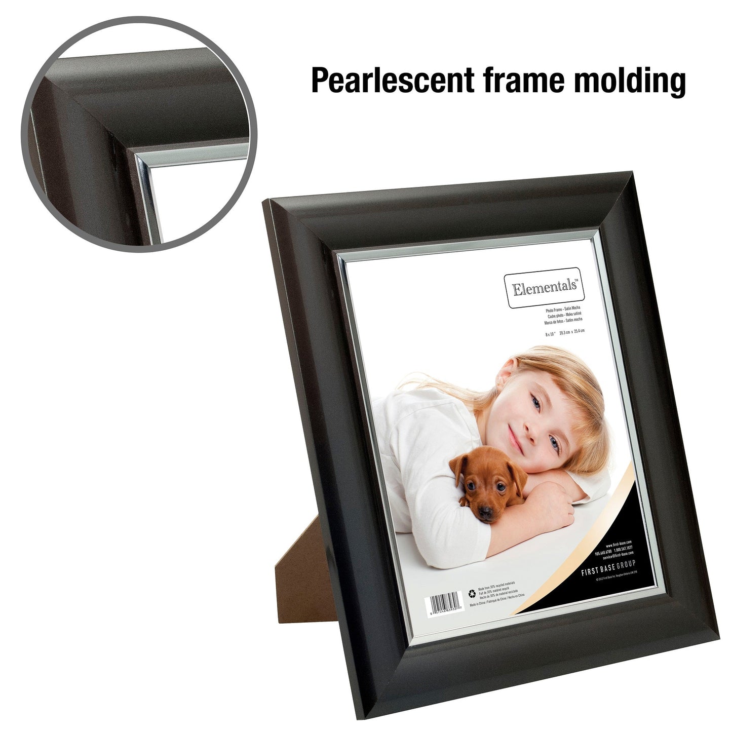 Picture Frame Photo Frame 8 X 10", Easy Insert, Satin Mocha, Tabletop Display/Wall Mount