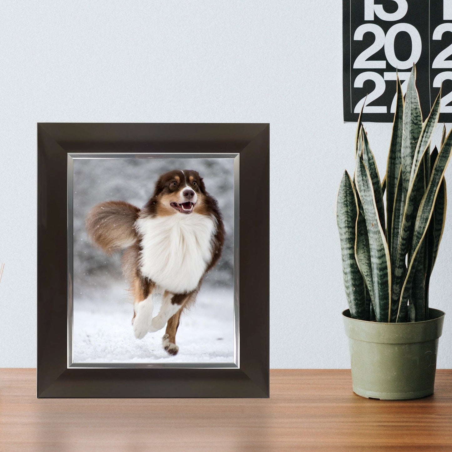 Picture Frame Photo Frame 8 X 10", Easy Insert, Satin Mocha, Tabletop Display/Wall Mount