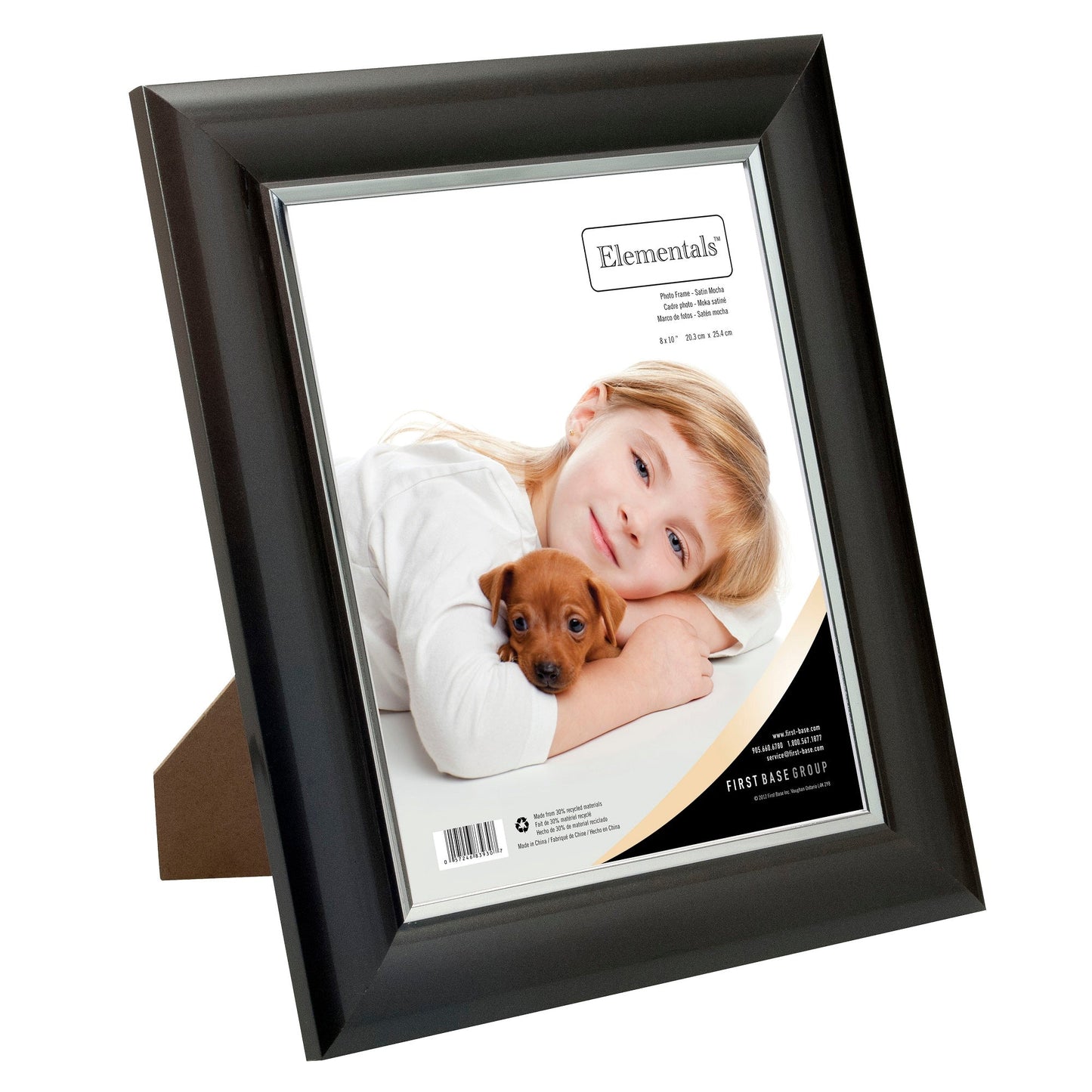 Picture Frame Photo Frame 8 X 10", Easy Insert, Satin Mocha, Tabletop Display/Wall Mount