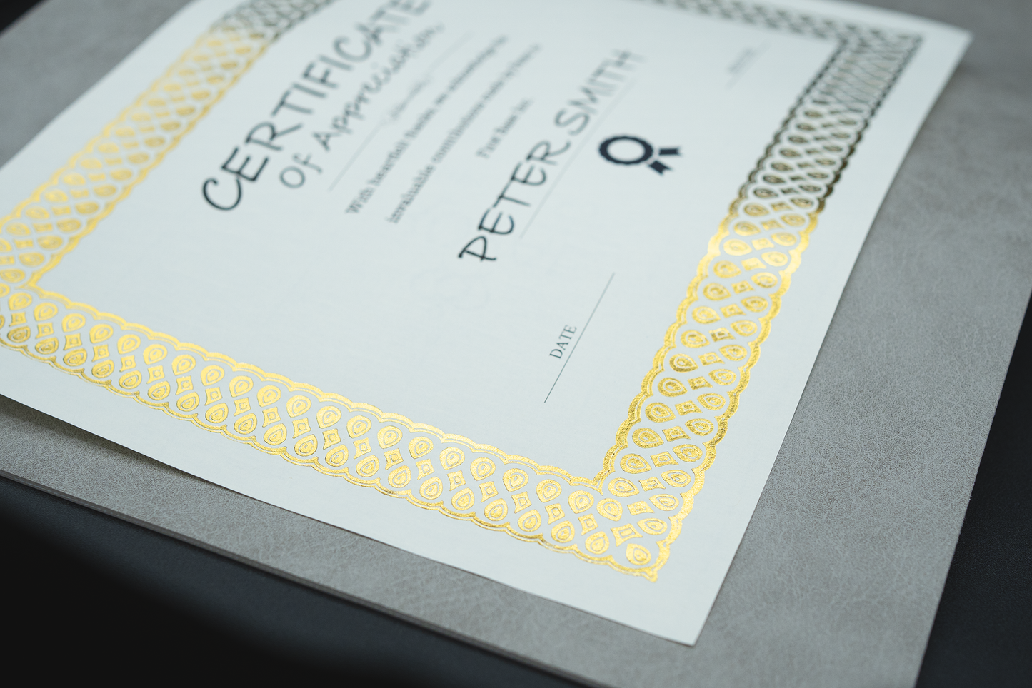 St. James® Elite™ Certificates, Natural Linen with Classic Gold Foil Design, Pack of 12, 83428
