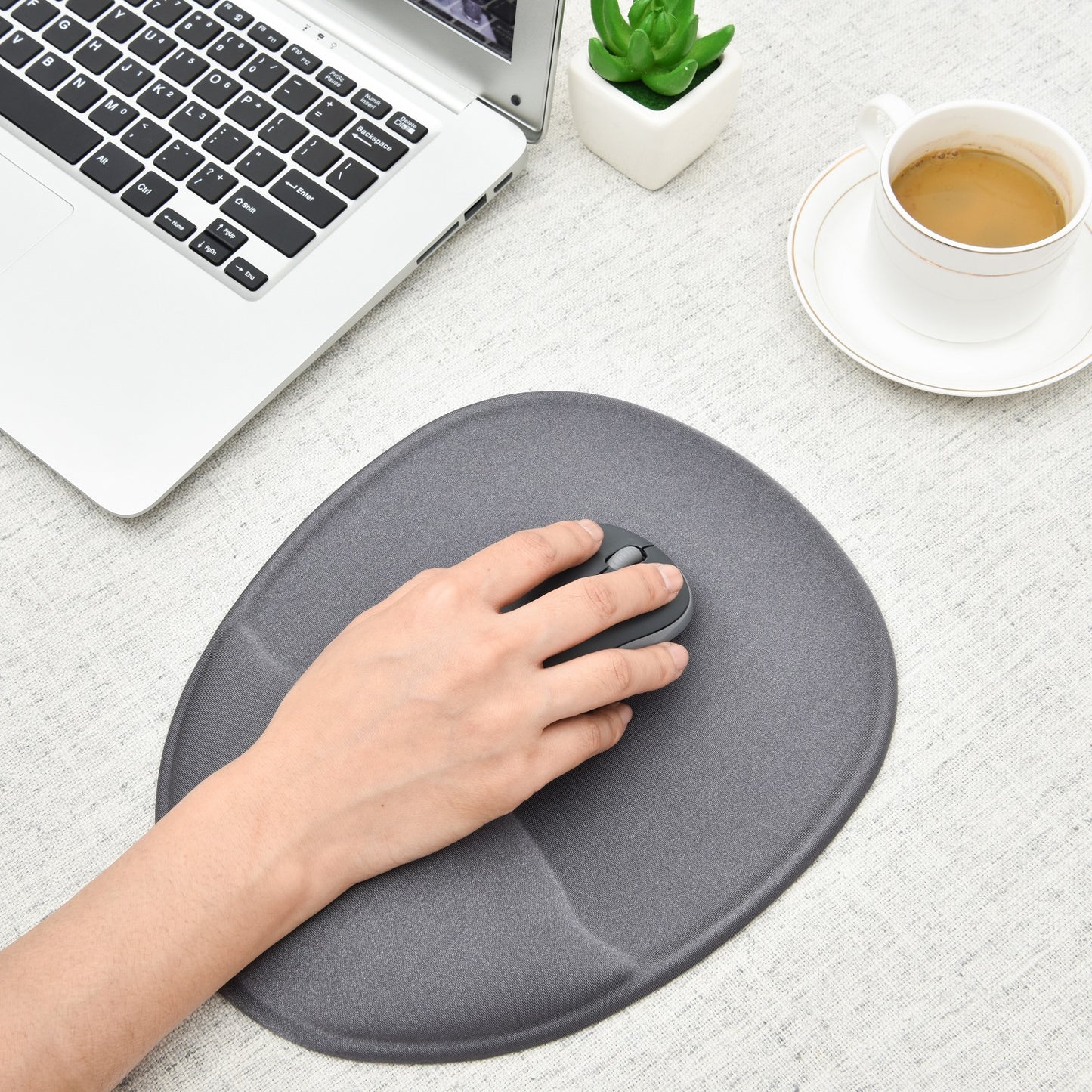 DAC® MP-113 Super-Gel™ "Contoured" Mouse Pad with Palm Support, Grey