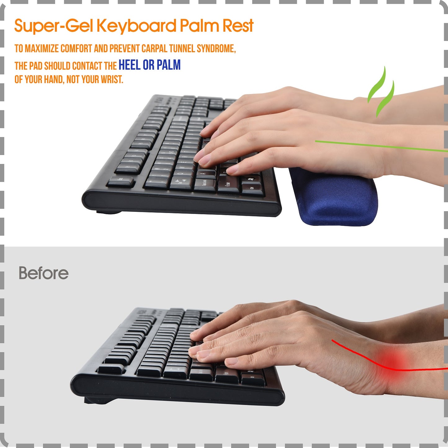 DAC® MP-124 Super-Gel™ Contoured Keyboard Palm Support, Blue