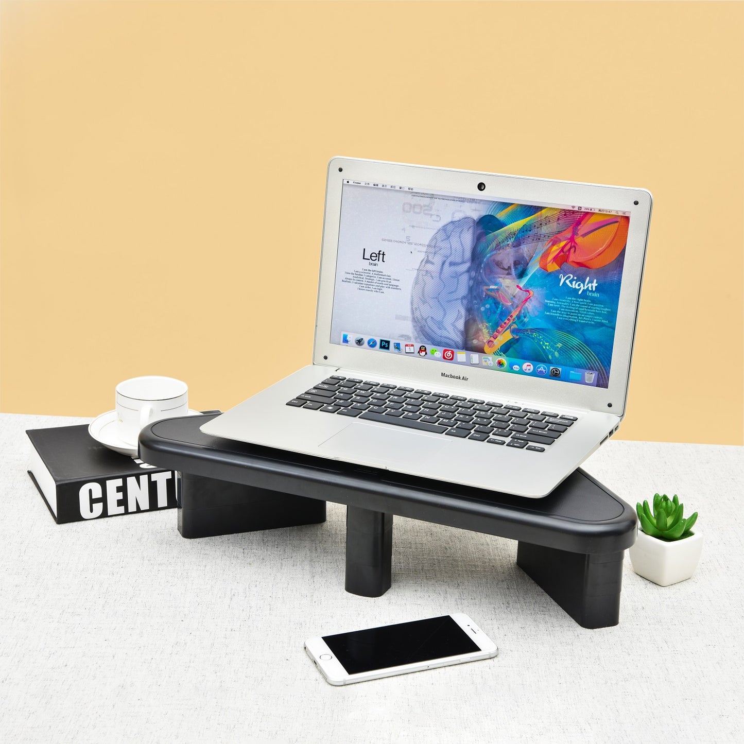 DAC® Stax™ MP-197 Height Adjustable Corner Monitor Riser, Black