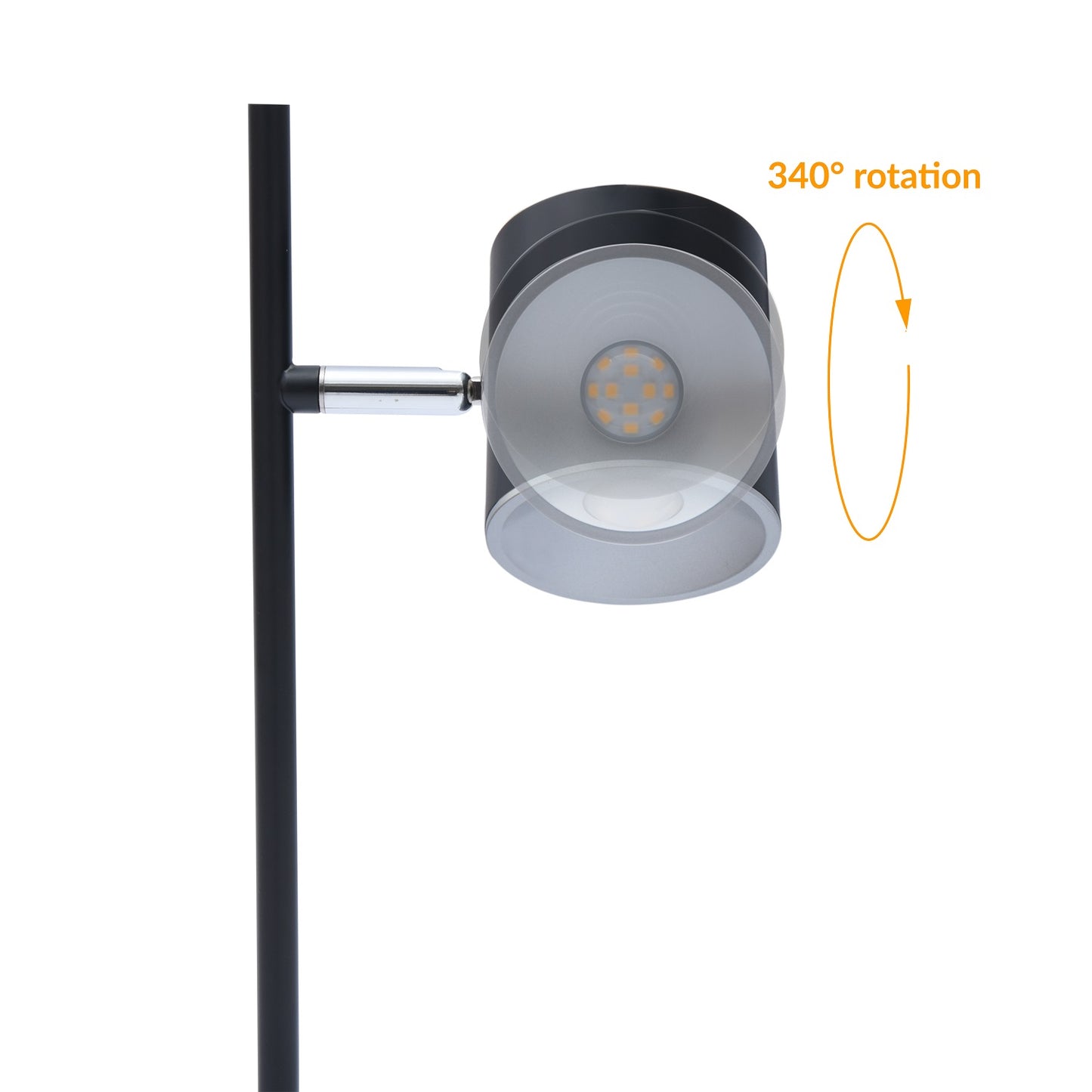 DAC® MP-321 Metal LED Desk Lamp with 340° Rotating Head, Black