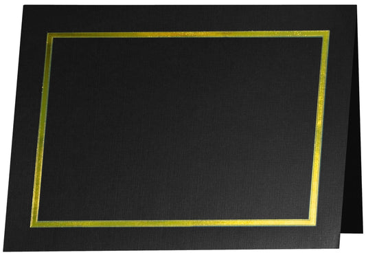 St. James® Elite™ Luxe Certificate Holders, Black Linen with Gold Foil, Pack of 25