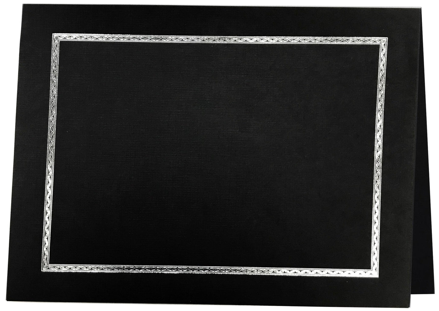 St. James® Elite™ Aztec Certificate Holders, Black Linen with Silver Foil, Pack of 25