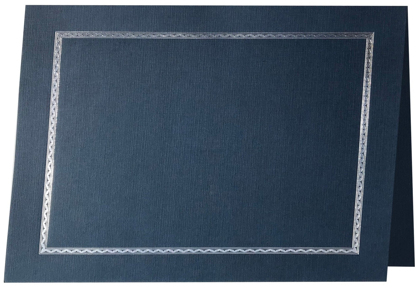 St. James® Elite™ Aztec Certificate Holders, Navy Linen with Silver Foil, Pack of 25
