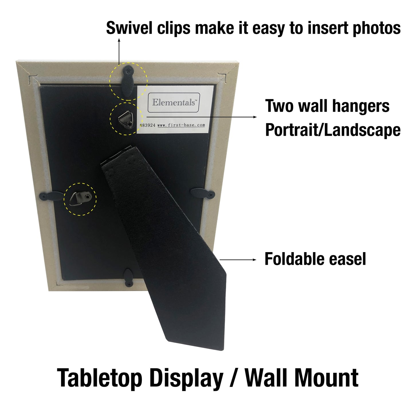 Picture Frame Photo Frame 5 X 7", Easy Insert, White Pearl, Tabletop Display/Wall Mount