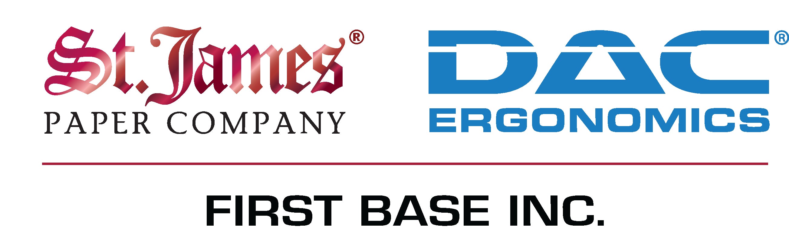 First Base Inc. Logo St. James Paper Company DAC Ergonomics