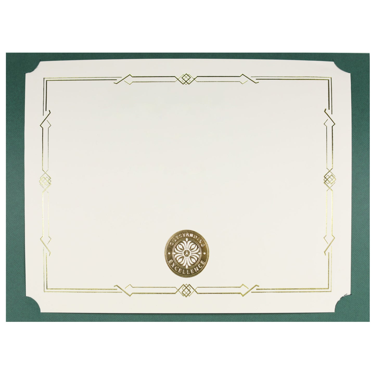 St. James® Certificate Holders/Document Covers/Diploma Holders, Green, Gold Award Seal with Gold Ribbon, Pack of 5, 83825