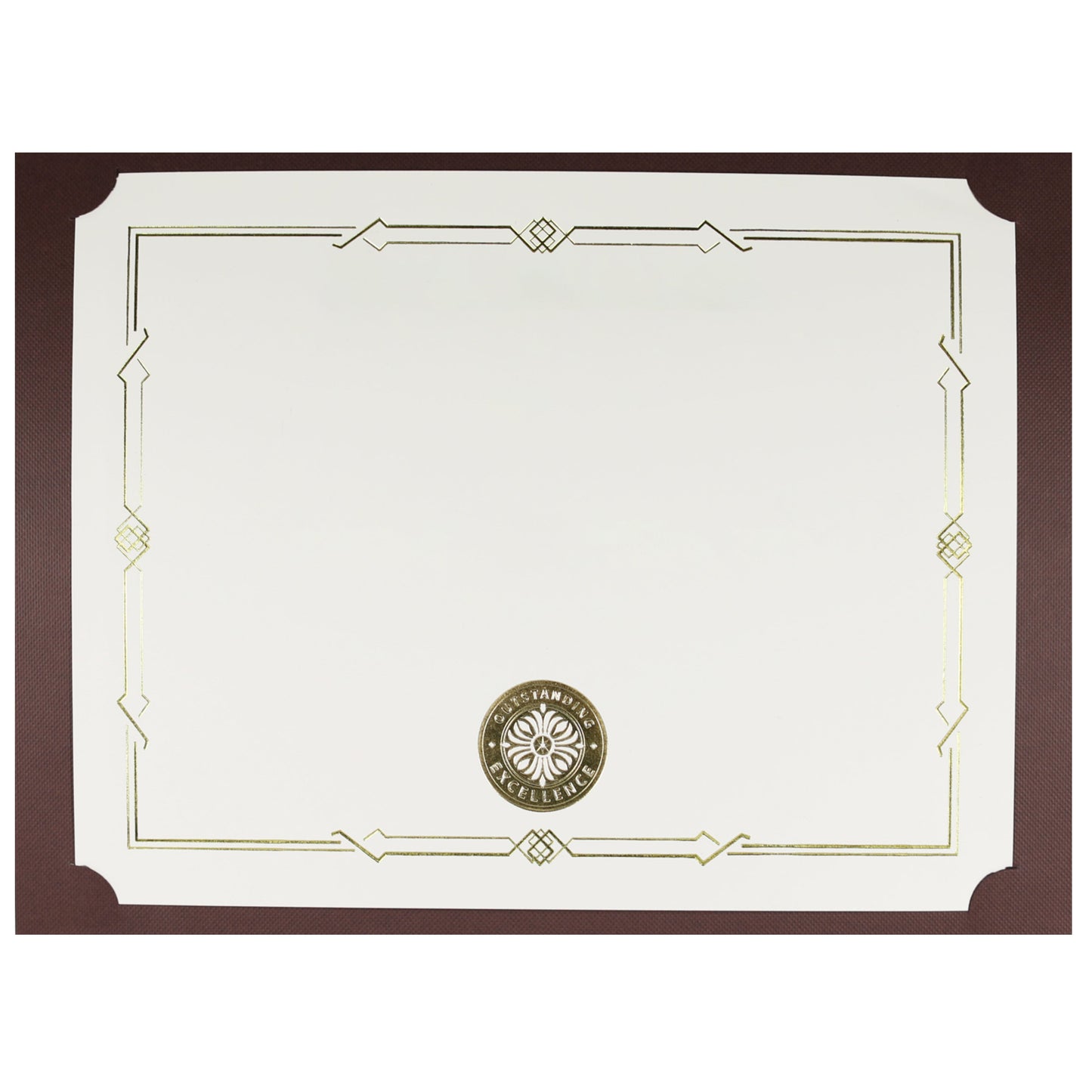 St. James® Certificate Holders/Document Covers/Diploma Holders, Brown, Gold Award Seal with Single Gold Ribbon, Pack of 5, 83833