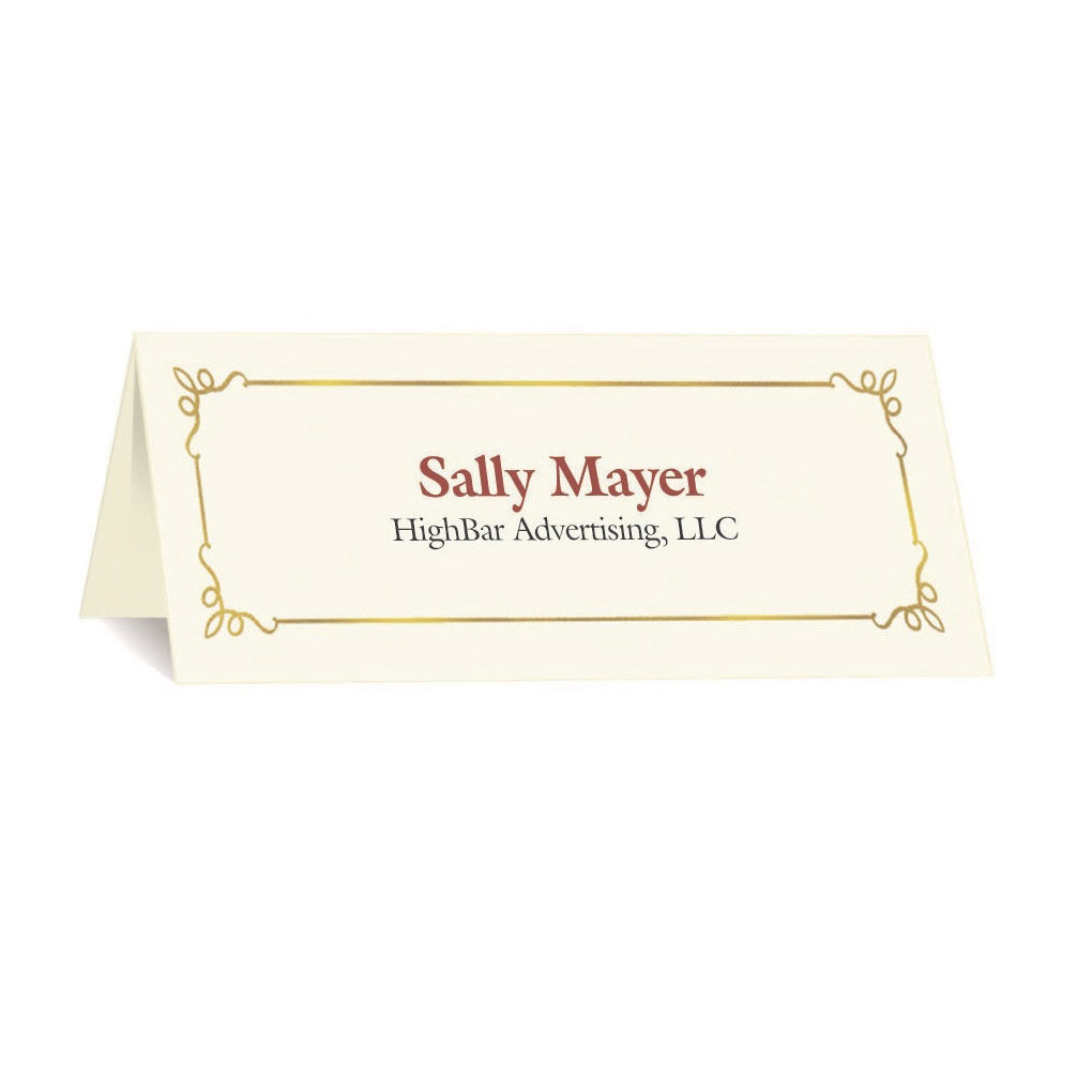 St. James® Overtures® Embassy Place Cards, Ivory, Gold Foil, Fold to 1¾ x 4¼", Pack of 60, 71458