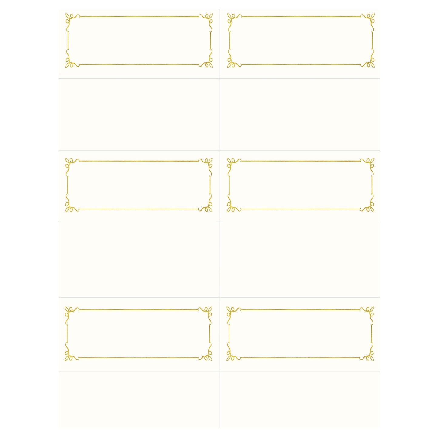 St. James® Overtures® Embassy Place Cards, Ivory, Gold Foil, Fold to 1¾ x 4¼", Pack of 60, 71458