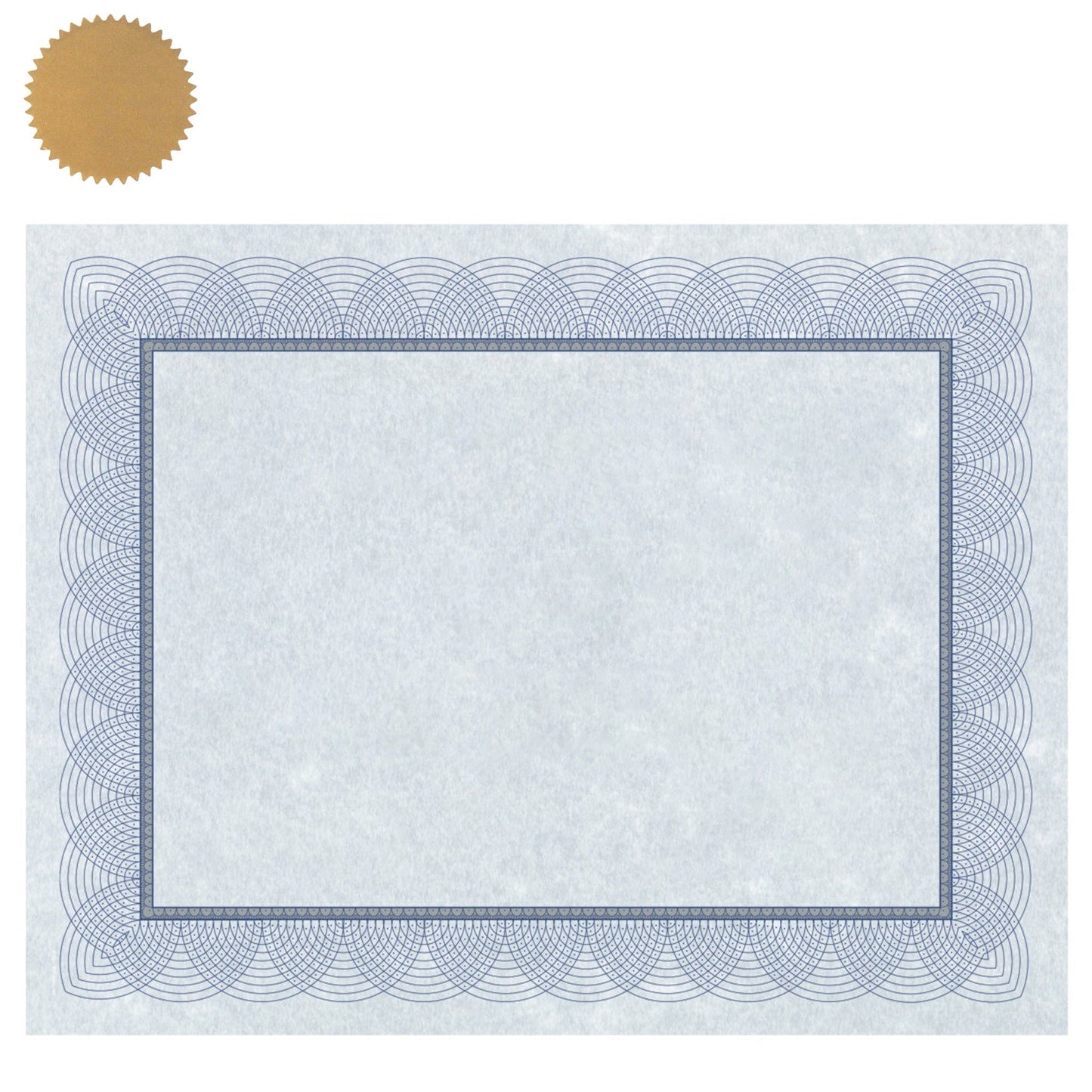 St. James® Certificates, 24 lb Paper, Regent Blue w/ Gold Seals, Pack of 25, 83402