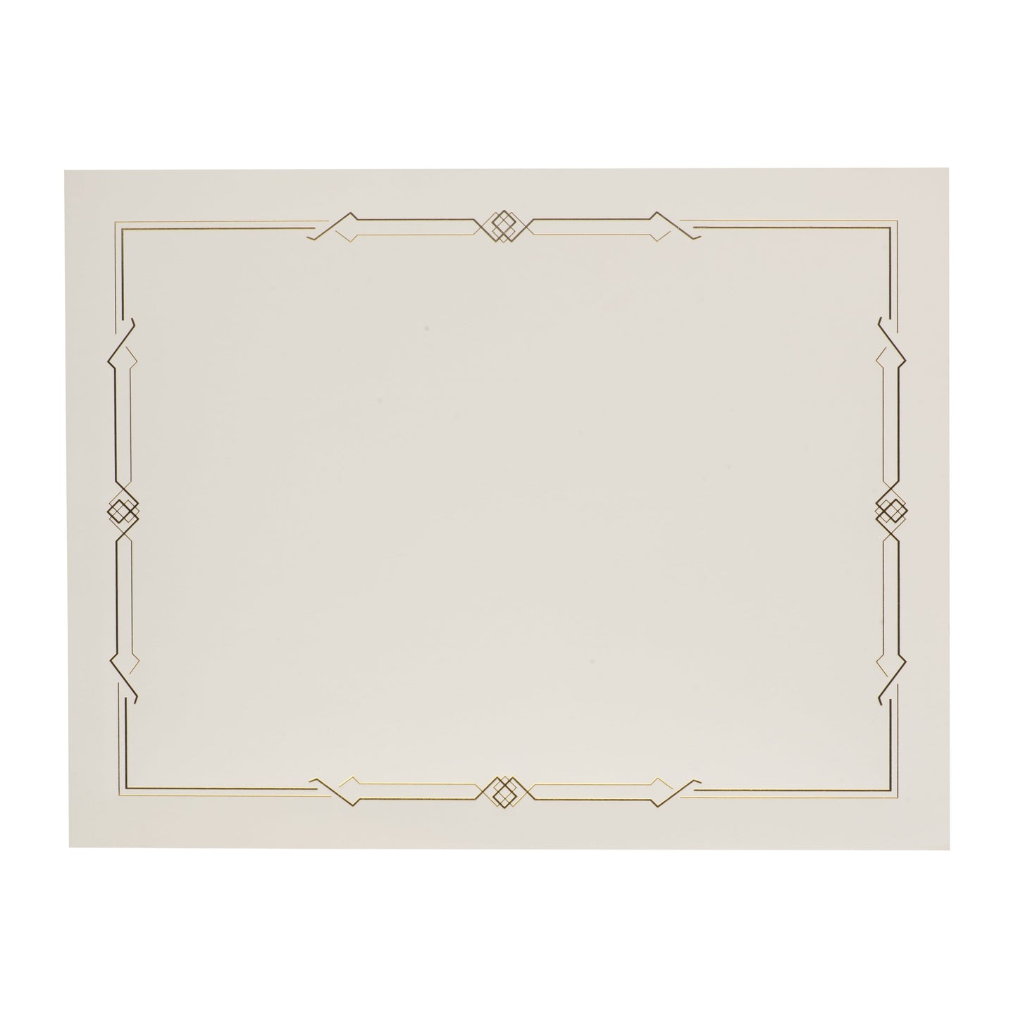 St. James® Premium Weight Certificates, Gatsby Design, Gold Foil, Ivory, 65 lb, 8.5 x 11", Pack of 15, 83407