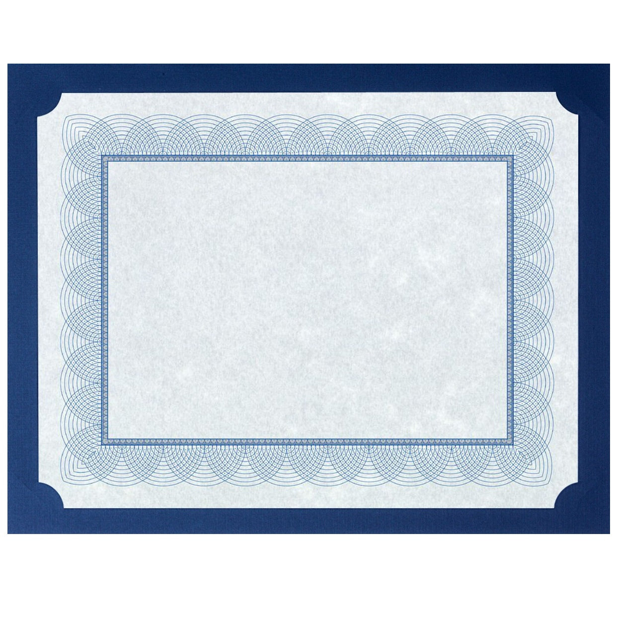 St. James® Presentation Cards/Certificate Holders, Non-Folding, Navy Blue Linen, Pack of 25, 83480