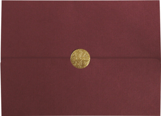 St. James® Elite™ Medallion Fold Certificate Holders, Burgundy Linen with Gold Medallion, Pack of 5, 83533