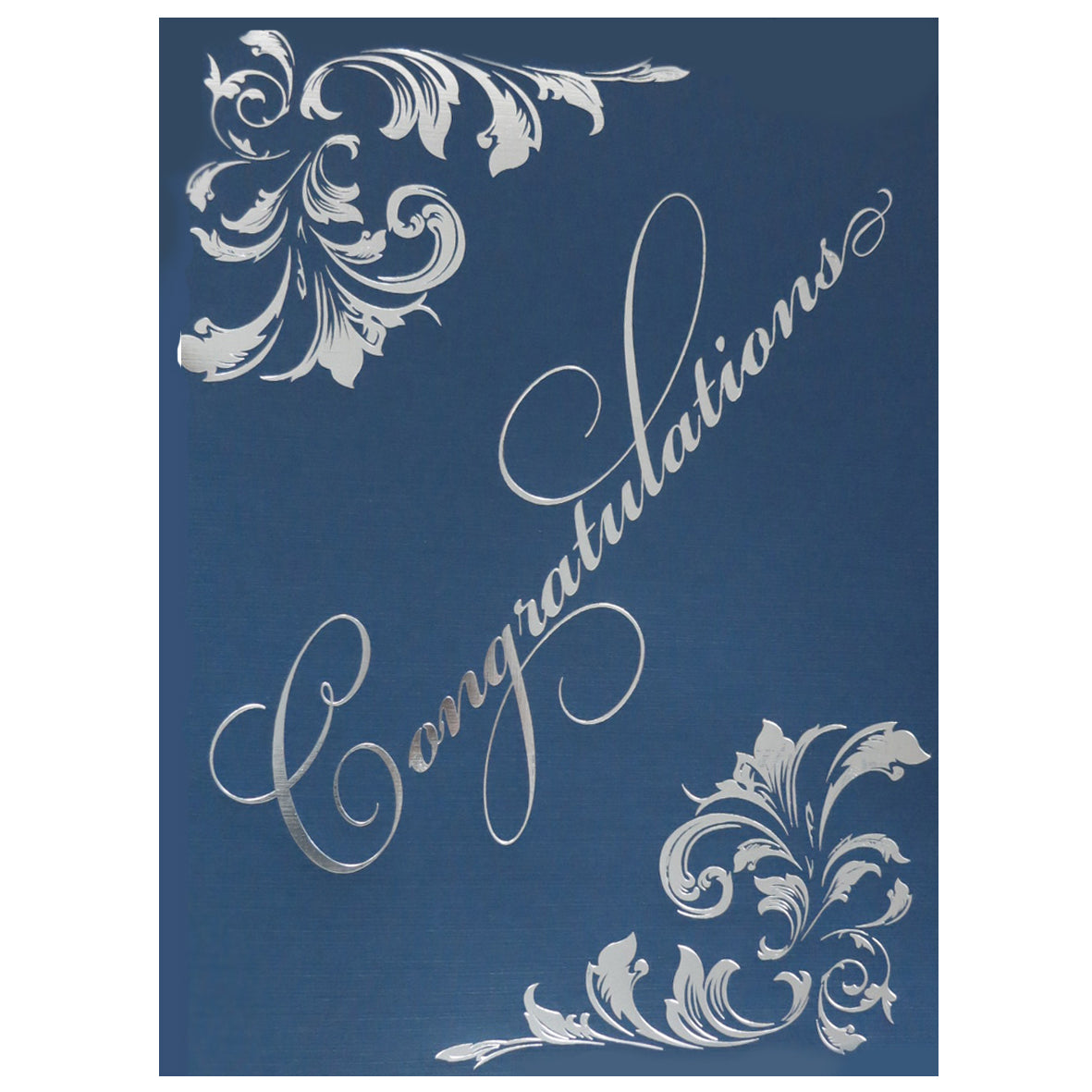 St. James® Certificate Holders with Gift Card Holder, Silver Foil Deco, Navy Blue, Pack of 5, 83541