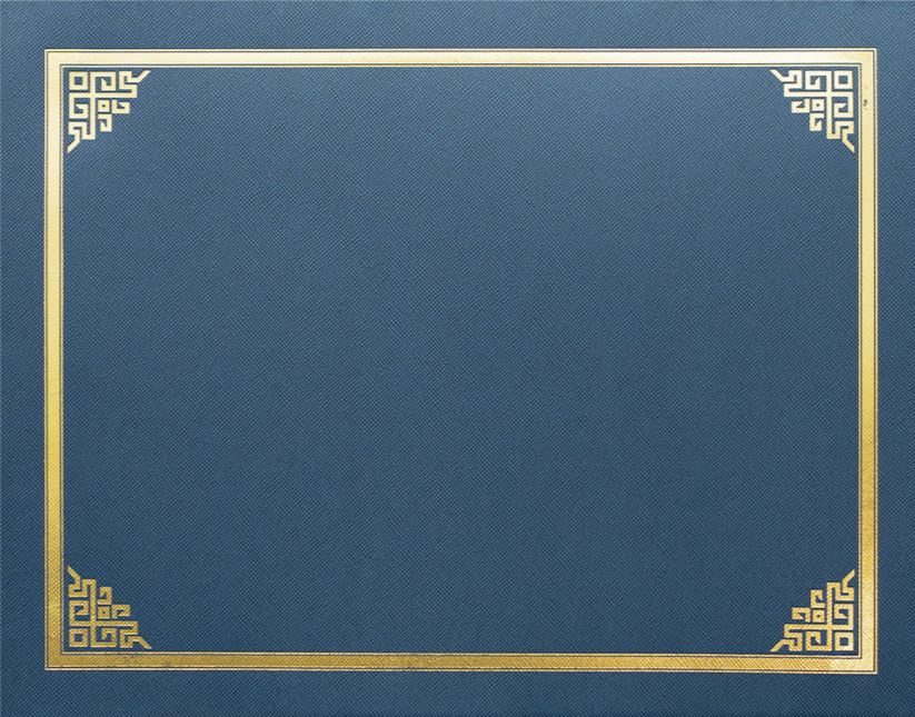 St. James® Certificate Holders/Document Covers/Diploma Holders, Navy Blue, Gold Foil Border, Linen Finish, Pack of 5, 83803