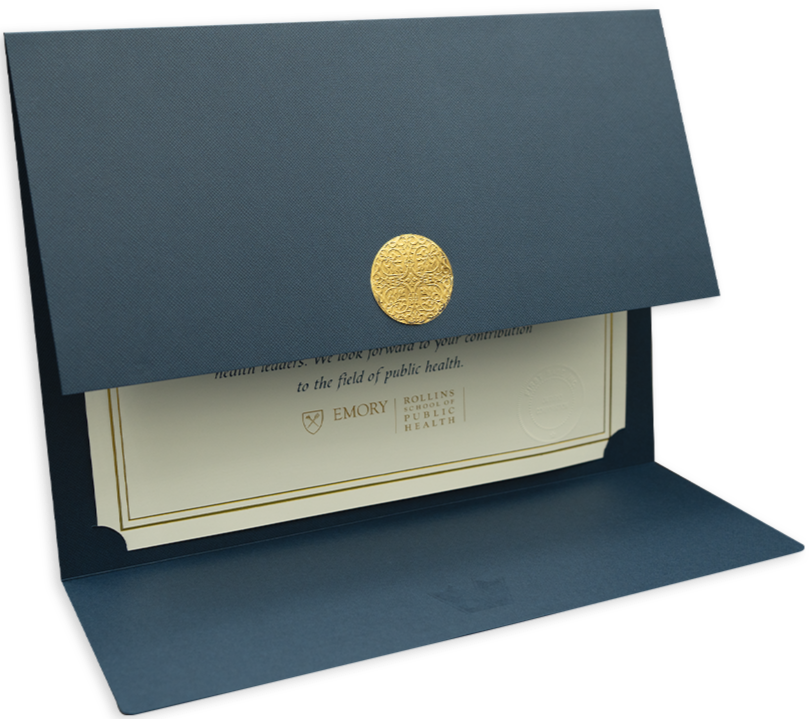 St. James® Certificate Holders/Document Covers/Diploma Holders, Navy Blue, Gold Award Seal with Blue Ribbon, Pack of 5, 83814