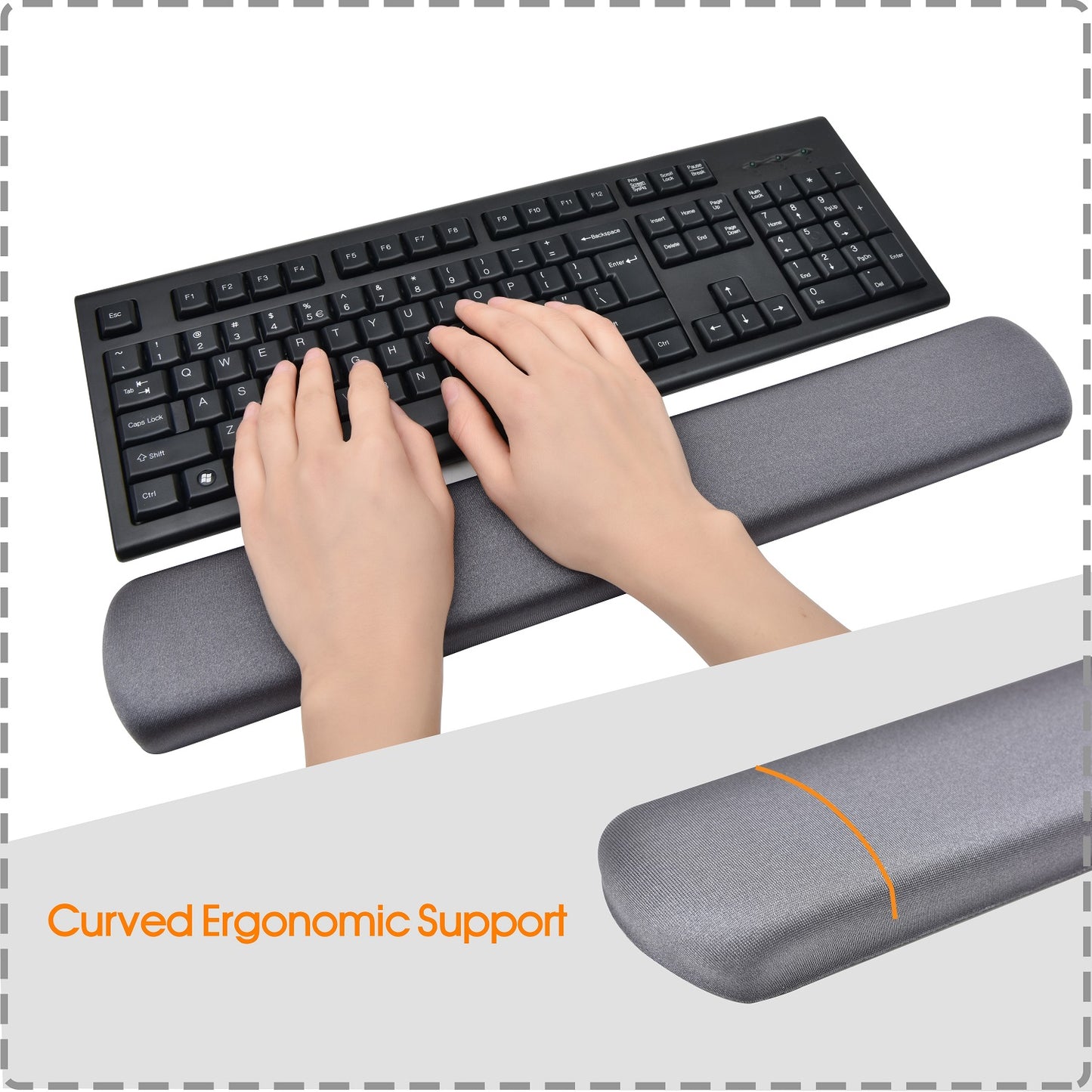 DAC® MP-114 Super-Gel™ Straight Edge Keyboard Palm Support, Grey