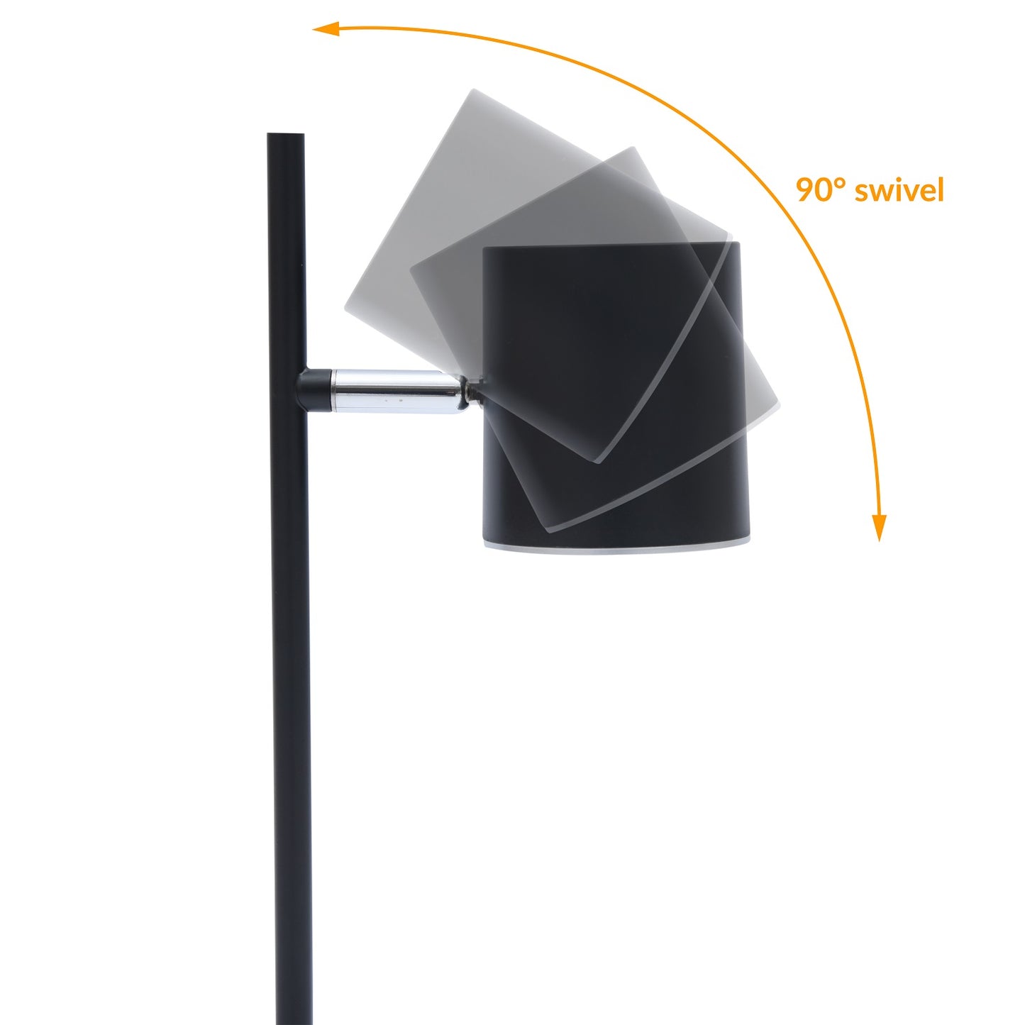 DAC® MP-321 Metal LED Desk Lamp with 340° Rotating Head, Black