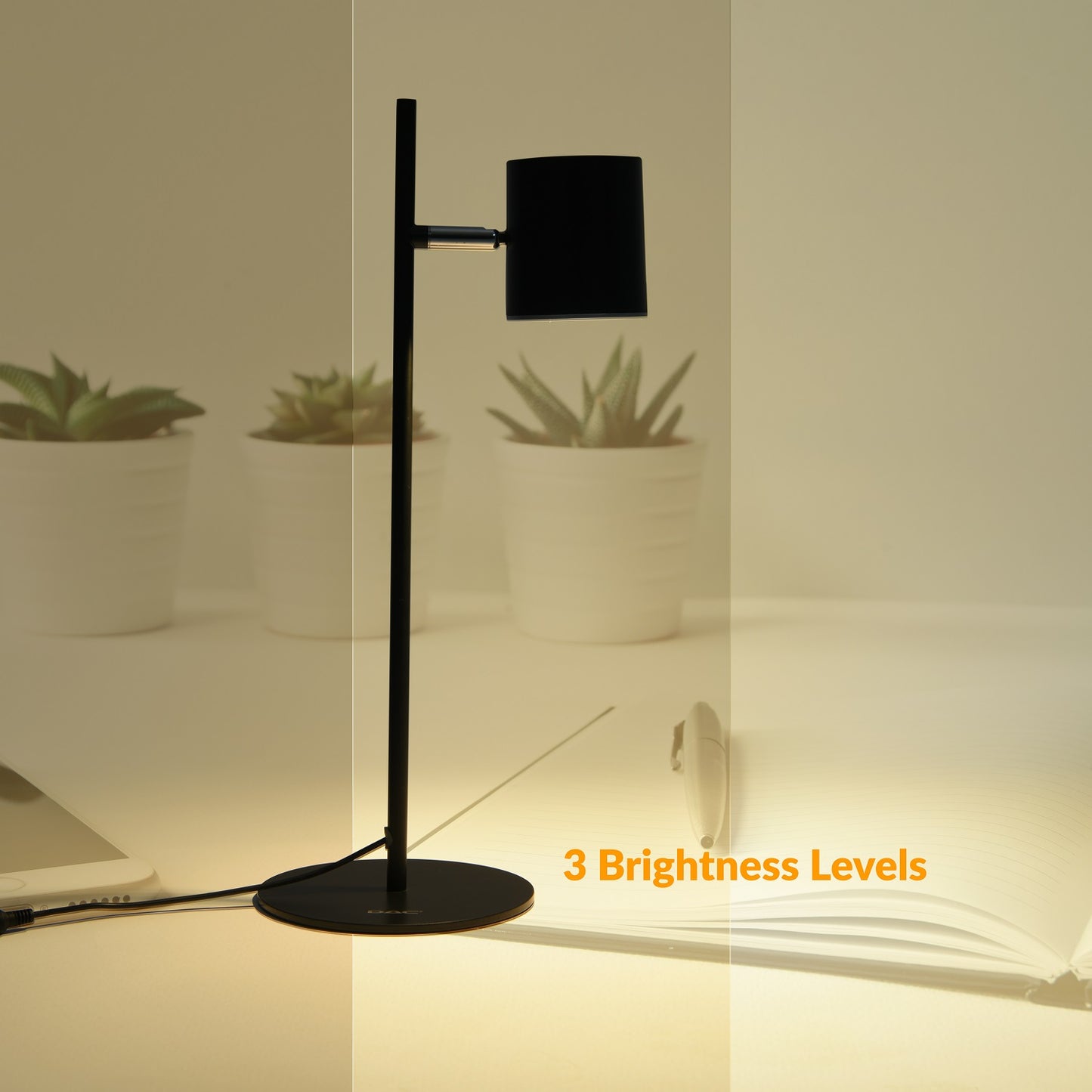 DAC® MP-321 Metal LED Desk Lamp with 340° Rotating Head, Black