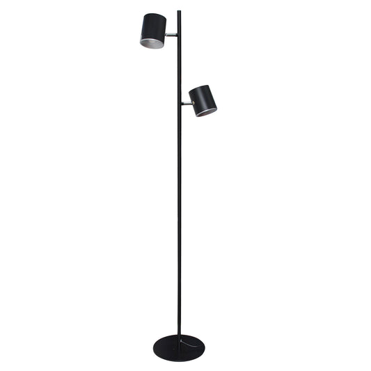 DAC® MP-322 Metal LED Floor Lamp with Two 340° Rotating Heads-Black