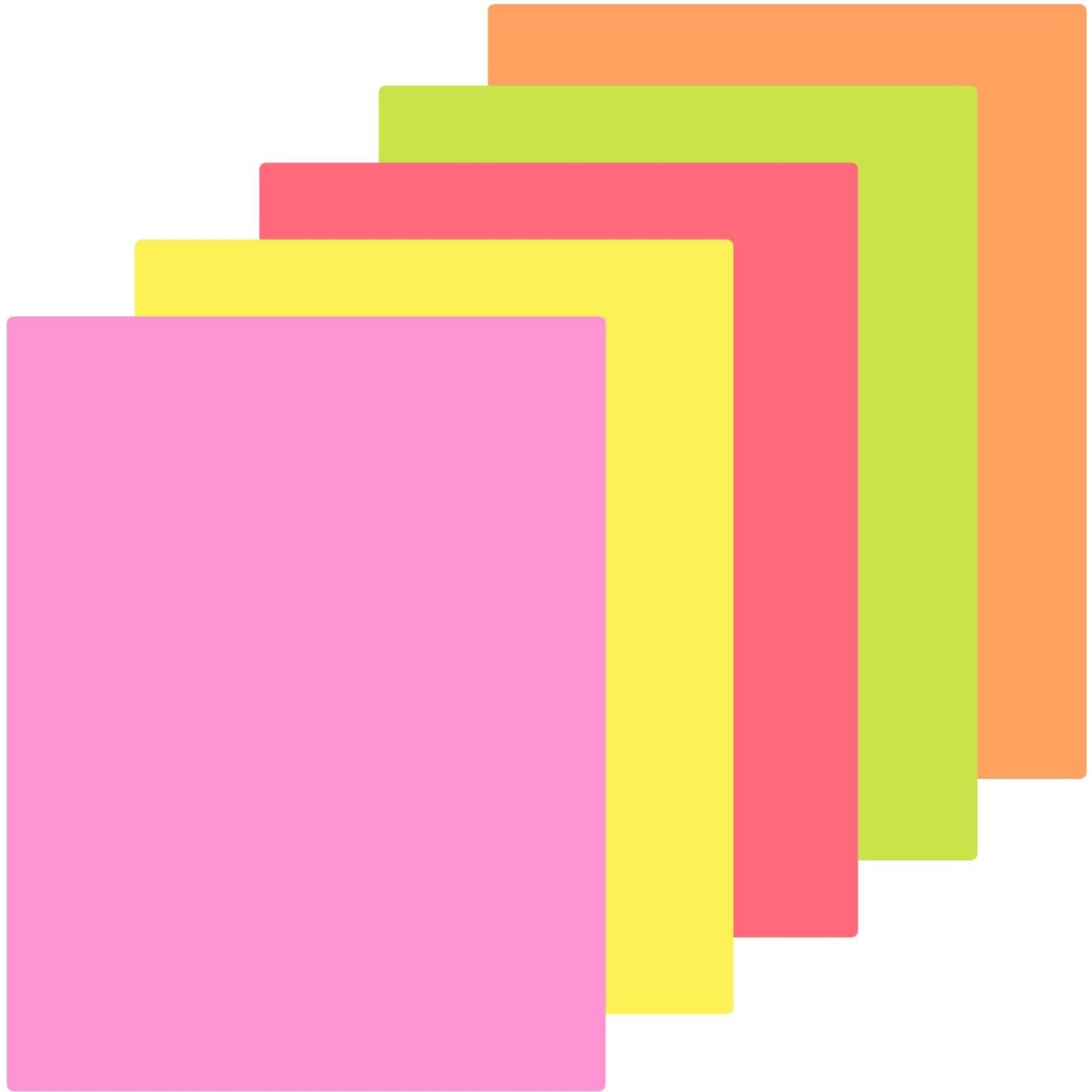 St. James® Fluorescent Bond Paper, Rainbow, 5 Bright Colours, Pack of 200
