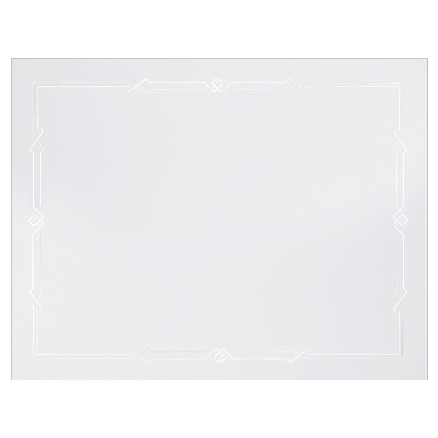 St. James® Premium Weight Certificates, Gatsby Design, Silver Foil, White, 65 lb, 8.5 x 11", Pack of 15