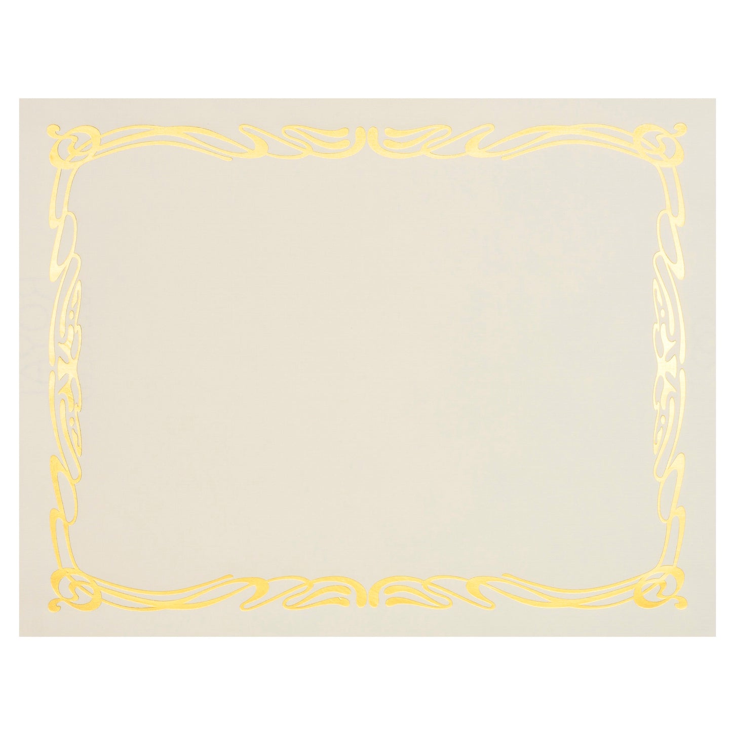 St. James® Elite™ Certificates, Natural Linen with Deco Gold Foil Design, Pack of 12