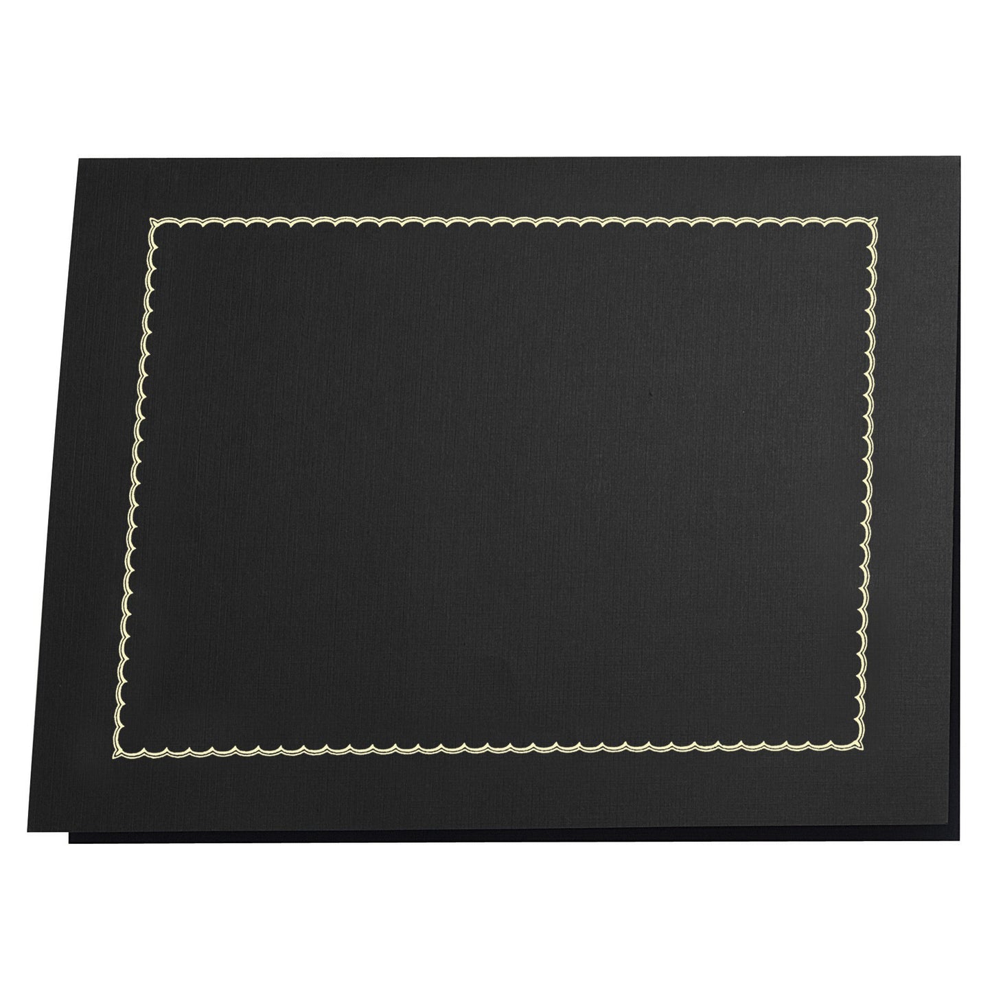 St. James® Classic Linen Certificate Holders with Gold Foil, Black, Pack of 5