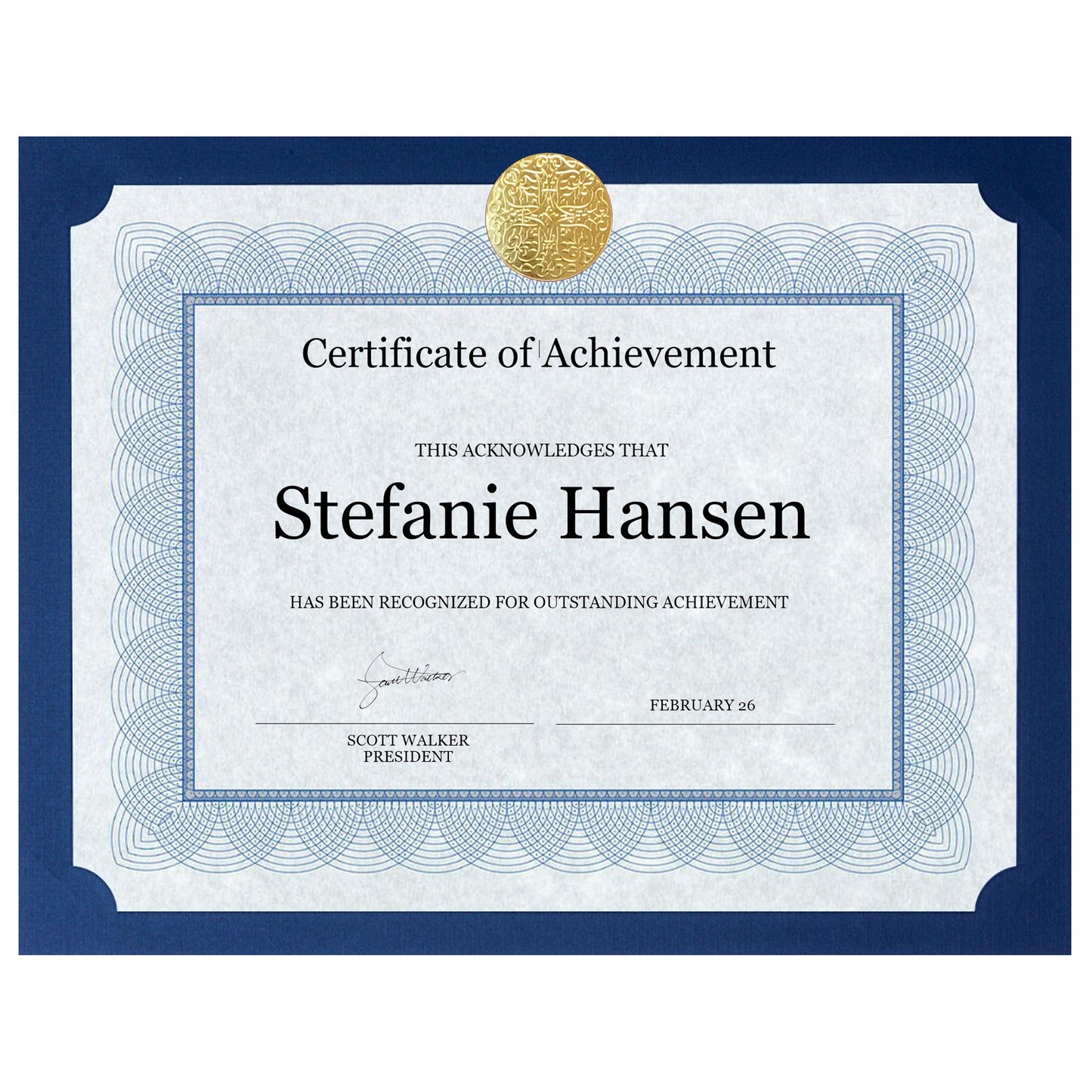 St. James® Certificates, 24 lb Paper, Regent Blue, Pack of 100