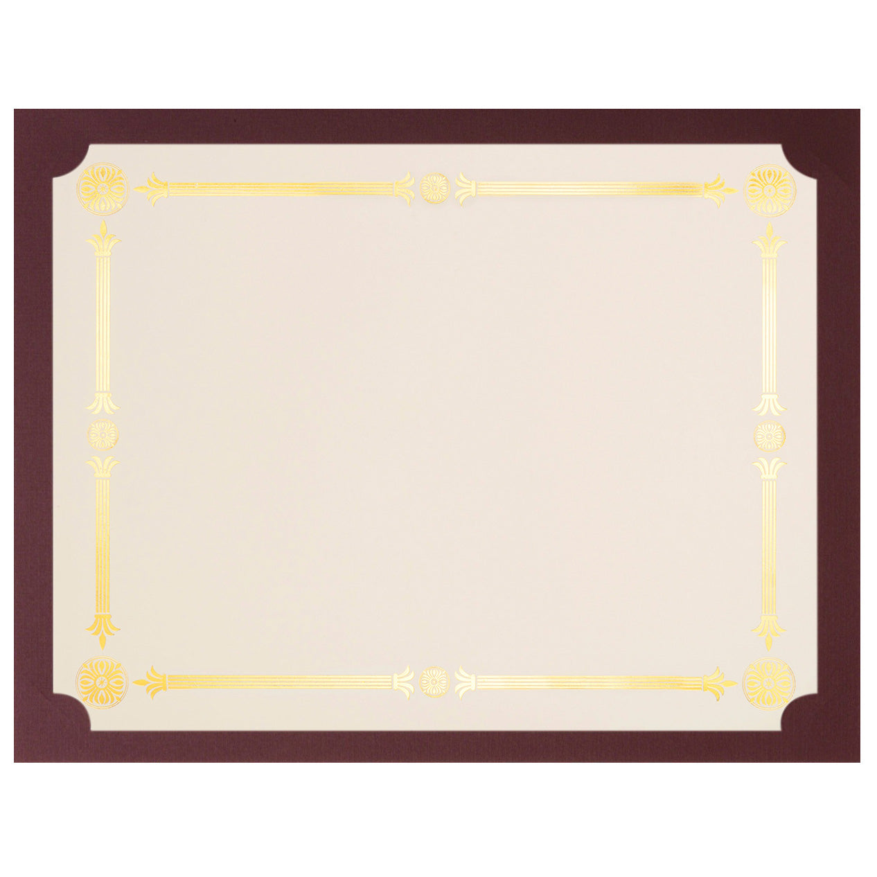 St. James® Presentation Cards/Certificate Holders, Non-Folding, Burgundy Linen, Pack of 25