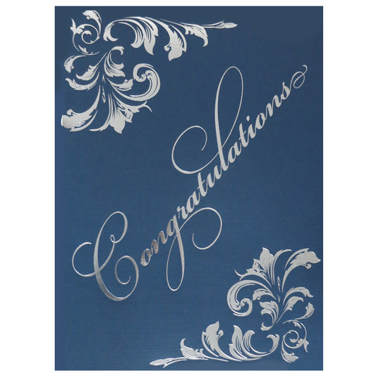 St. James® Certificate Holder with Gift Card Holder, Silver Foil Deco, Navy Blue, Pack of 5