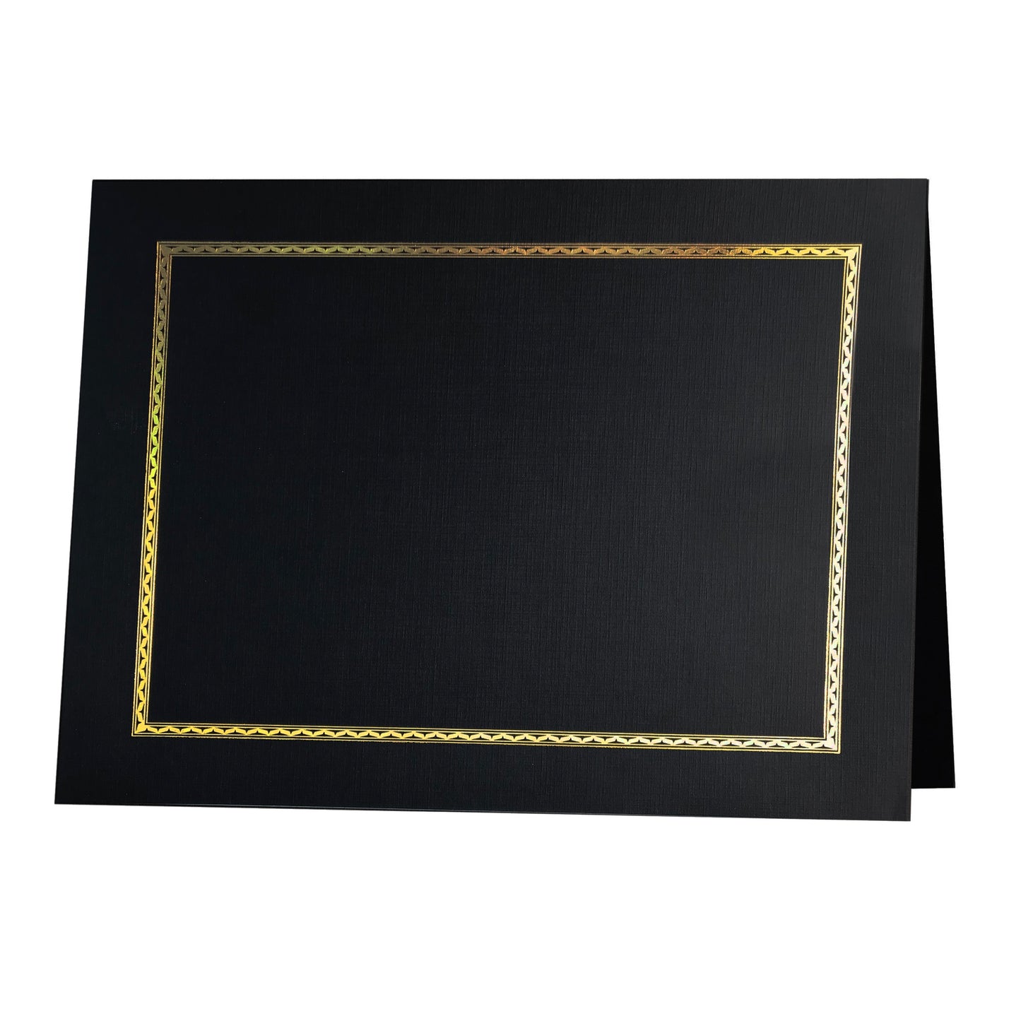 St. James® Elite™ Aztec Certificate Holders, Black Linen with Gold Foil, Pack of 25