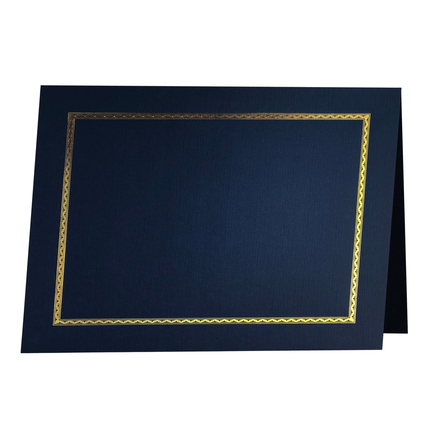St. James® Elite™ Aztec Certificate Holders, Navy Linen with Gold Foil, Pack of 25
