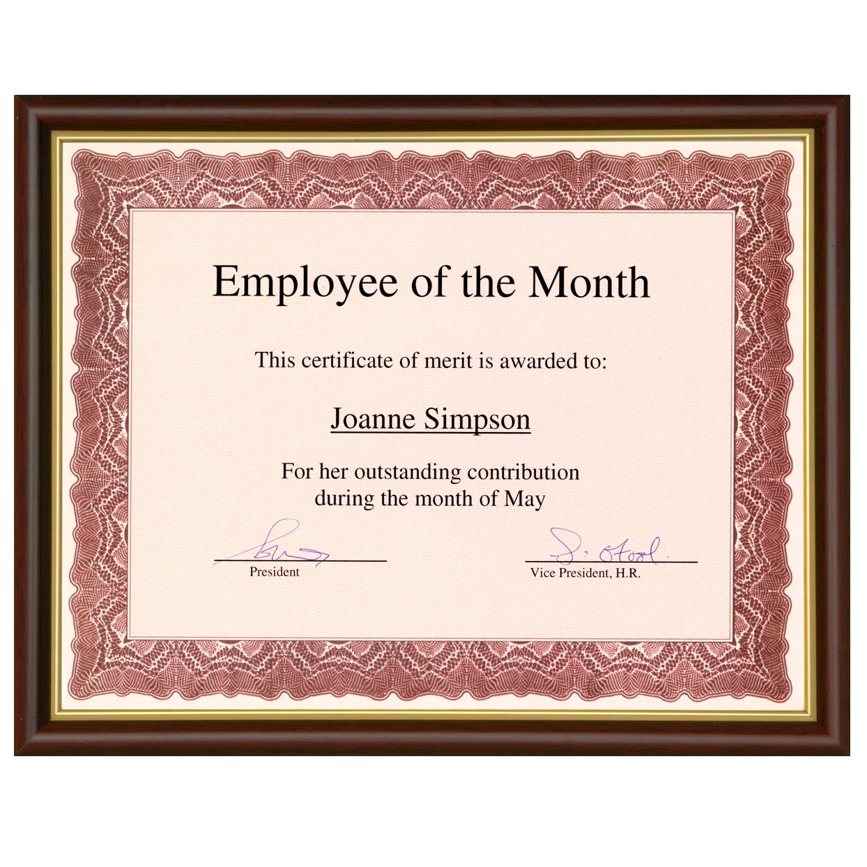 St. James® Awards & Certificate Frame/Diploma Frame/Document Frame, 12 x 9½" (31 x 24cm), Tuscan Cherry with Gold Trim