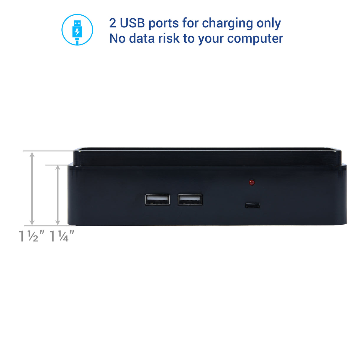 Dac Monitor Riser Blocks DAC® Stax™ MP-232 Monitor Riser Block Kit with 2 USB Charging Ports ...