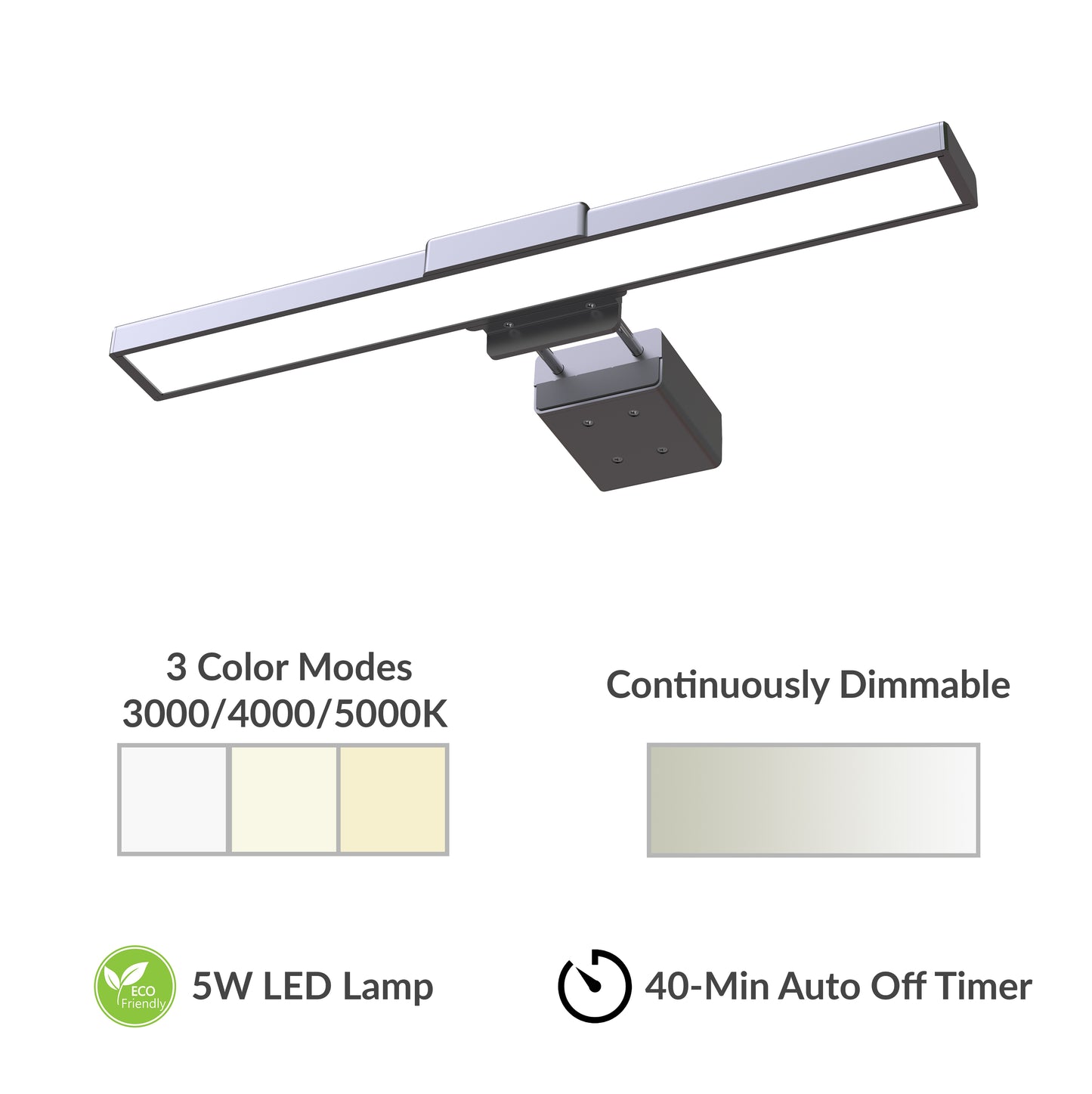 DAC® MP-333 11" LED Monitor Lamp/Light Bar/Screen Bar, Black
